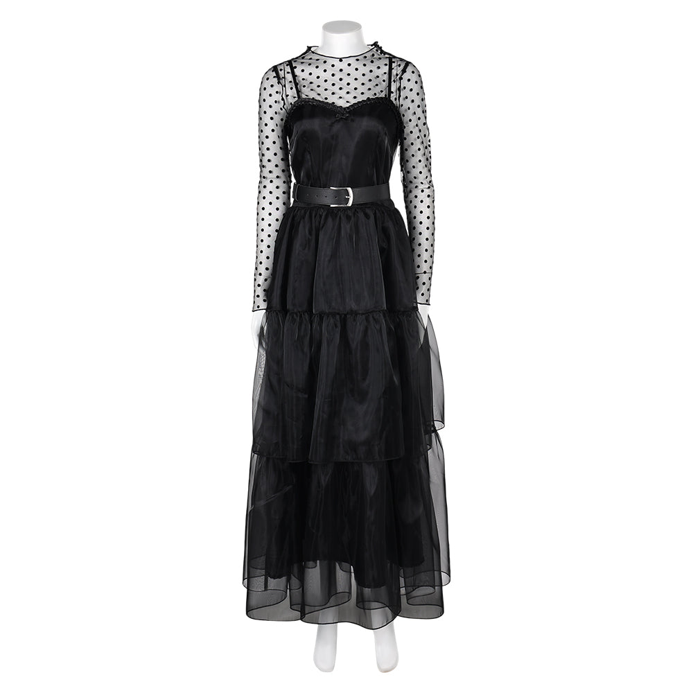 Movie Lisa Frankenstein (2024) Misty Black Dress Outfits Cosplay Costume Halloween Carnival Suit