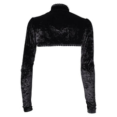 Movie Lisa Frankenstein (2024) Misty Black Velvet Short Coat Cosplay Costume Outfits Halloween Carnival Suit