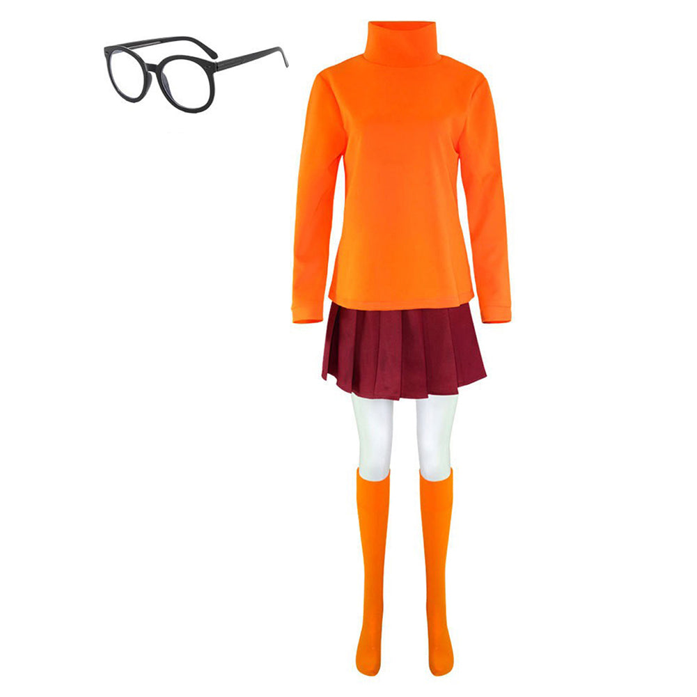 Movie Scooby-Doo! and Krypto, Too! (2023) Velma Yellow Set Outfits Cosplay Costume Halloween Carnival Suit