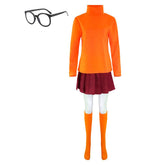 Movie Scooby-Doo! and Krypto, Too! (2023) Velma Yellow Set Outfits Cosplay Costume Halloween Carnival Suit