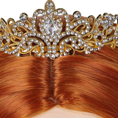 Movie Shrek Fiona Princess Wig Crown Cosplay Accessories Halloween Carnival Props