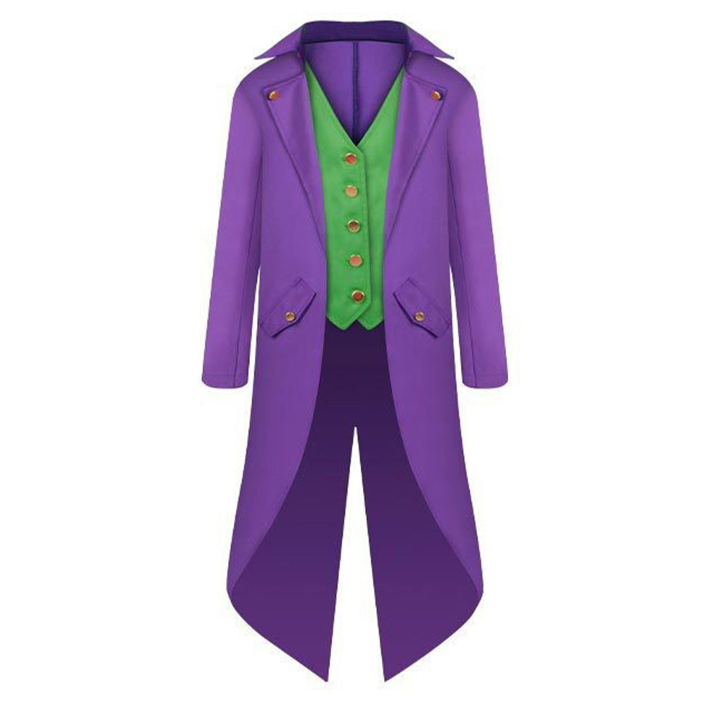 Movie The Batman Joker Purple Set Outfits Cosplay Costume Halloween Carnival Suit