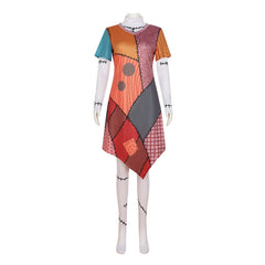 Movie The Nightmare Before Christmas Sally Printed Dress Outfits Cosplay Costume Halloween Carnival Suit