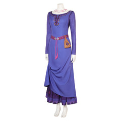 Movie Wish 2023 Asha Purple Dress Outfits Cosplay Costume Halloween Carnival Suit