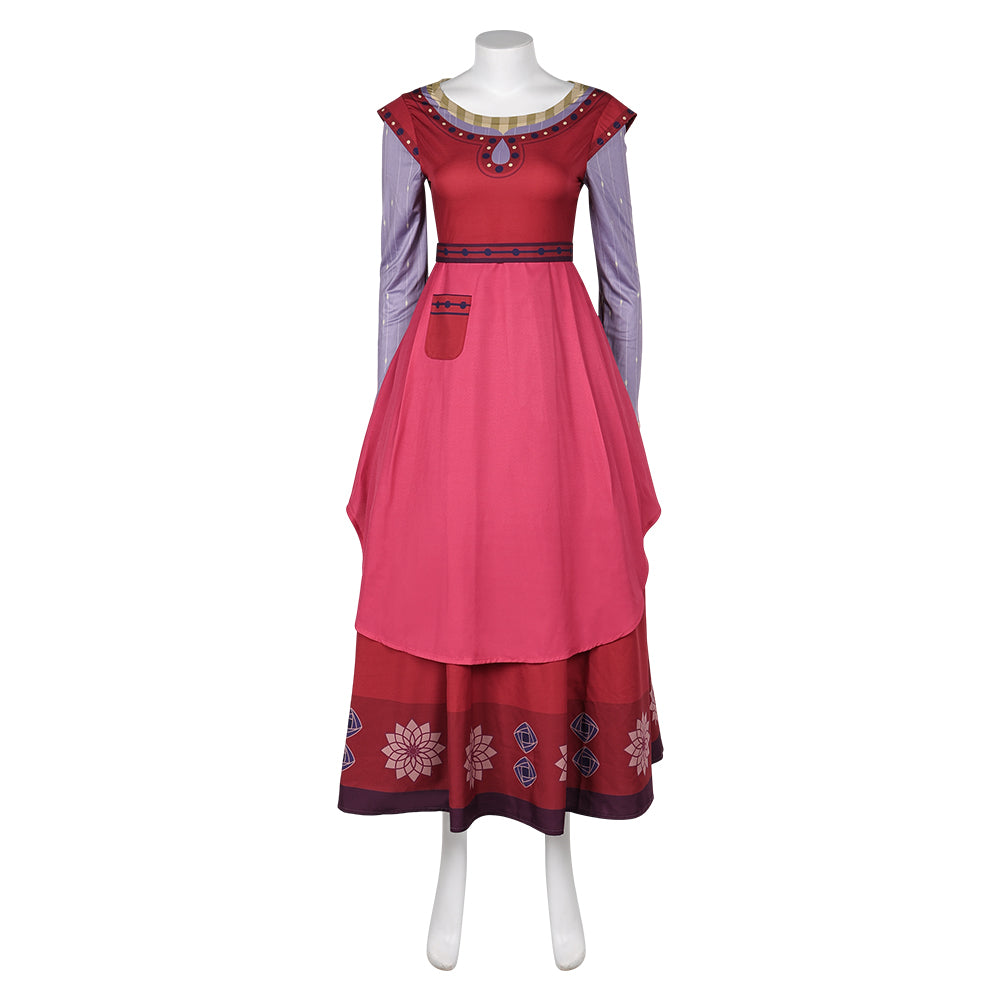 Movie Wish 2023 Dahlia Red Dress Cosplay Costume Outfits Halloween Carnival Suit