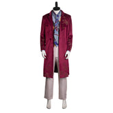 Movie Wonka 2023 Willy Wonka Red Set Outfits Cosplay Costume Halloween Carnival Suit