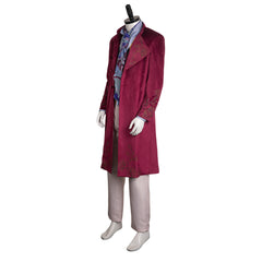 Movie Wonka 2023 Willy Wonka Red Set Outfits Cosplay Costume Halloween Carnival Suit