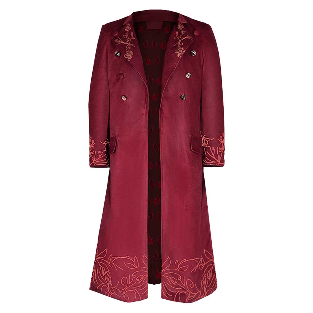 Movie Wonka 2023 Wonka Red Jacket Outfits Cosplay Costume Halloween Carnival Suit