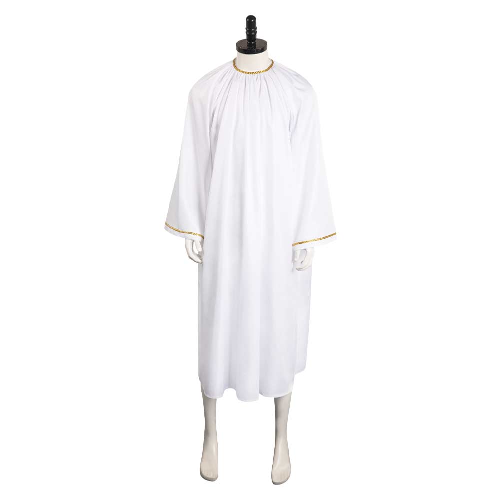 TV Good Omen Aziraphale Crowly White Angel Robe Outfits Cosplay Costume Suit