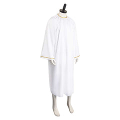 TV Good Omen Aziraphale Crowly White Angel Robe Outfits Cosplay Costume Suit