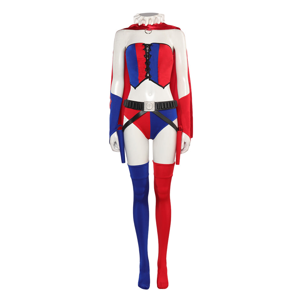 TV Harley Quinn Harley Quinn Red Sexy Set Outfits Cosplay Costume Halloween Carnival Suit
