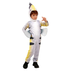 White Animals Flatfish Jumpsuit Outfits Cosplay Costume Halloween Carnival Suit