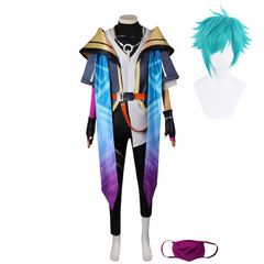 Game League of Legends LoL Heartsteel Aphelios Blue Set Outfits Cosplay Costume Halloween Carnival Suit