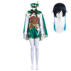 Game Genshin Impact Venti Green Set Outfit Cosplay Costume Halloween Carnival Suit