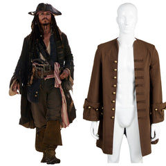 Movie Pirates Of The Caribbean Jack Sparrow Jacket Costume Halloween Carnival Party Suit