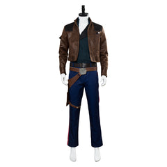 Movie Star Wars Han Solo Brown Jacket Set Outfit Cosplay Costume Halloween Carnival Suit