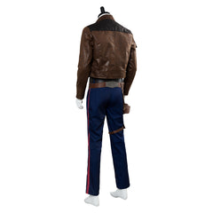 Movie Star Wars Han Solo Brown Jacket Set Outfit Cosplay Costume Halloween Carnival Suit