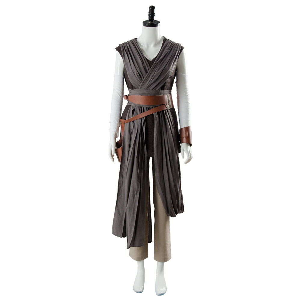 Movie The Last Jedi Rey Gray Outfit Ver.2 Cosplay Costume Halloween Carnival Suit