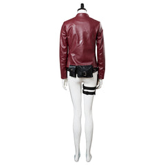 Game Resident Evil 2 Remake Claire Redfield Red Jacket Coat Outfit Halloween Cosplay Costume