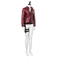 Game Resident Evil 2 Remake Claire Redfield Red Jacket Coat Outfit Halloween Cosplay Costume