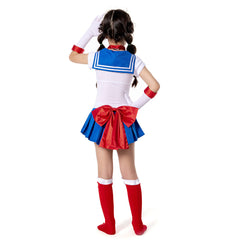 Kids Grils Anime Sailor Moon Tsukino Usagi Skirt Dress Outfit Cosplay Costume Halloween Carnival Suit