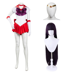 Sailor Moon Hino Rei Uniform Red Dress Outfit Halloween Carnival Suit Cosplay Costume