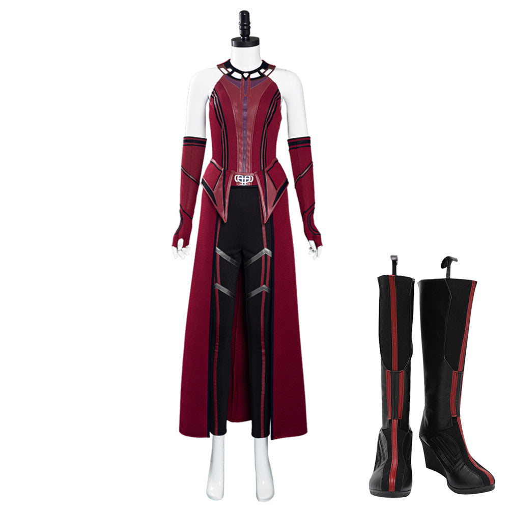 TV Wanda Vision Outfit Scarlet Witch Halloween Carnival Suit Cosplay Costume