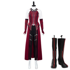 TV Wanda Vision Outfit Scarlet Witch Halloween Carnival Suit Cosplay Costume