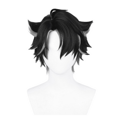 Game Genshin Impact Wriothesley Black Wigs Cosplay Accessories Halloween Carnival Props