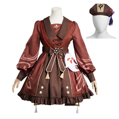 Game Genshin Impact Hutao Cosplay Costume Lolita Dress Outfits Halloween Carnival Suit-Coshduk