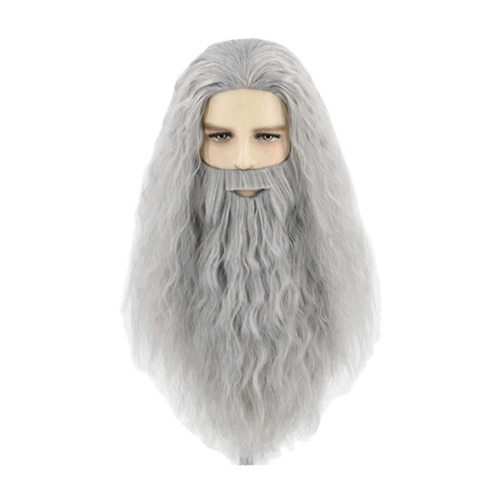 Movie Harry Potter Albus Dumbledore Cosplay Wig Mustache Halloween Props