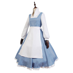 Movie Beauty and Beast Belle The Maid Gown Apron Dress Outfit Cosplay Costume