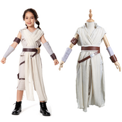 Star Wars: The Rise of Skywalker Kids Children Outfit Rey Halloween Carnival Suit Cosplay Costume