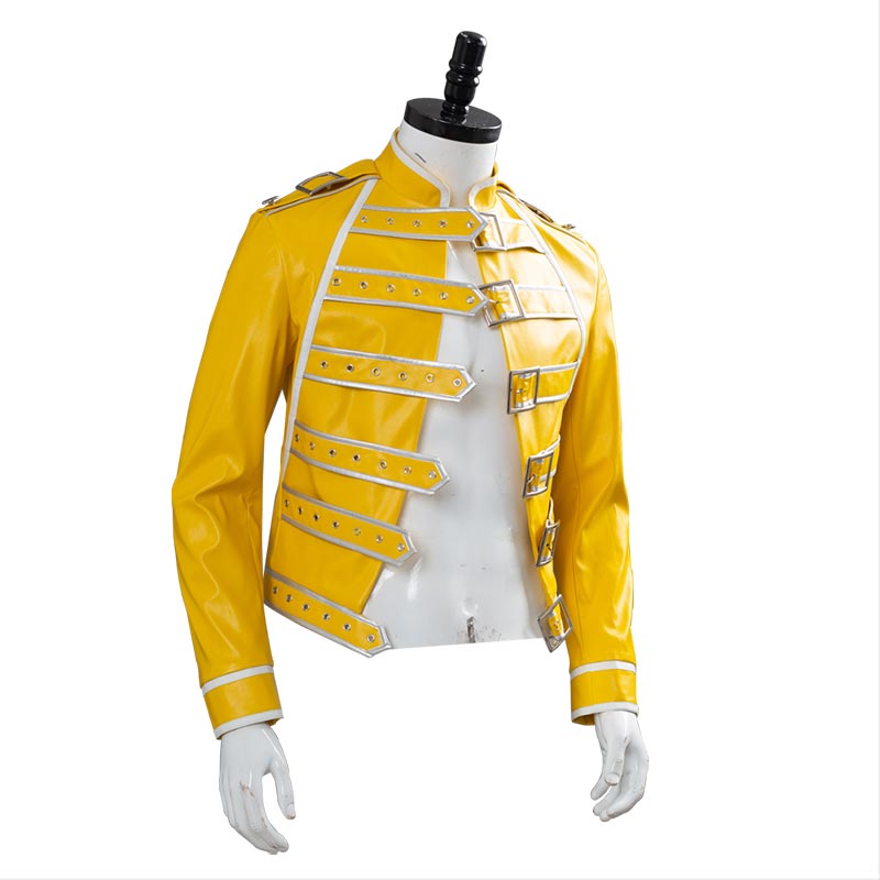 Queen Freddie Mercury Yellow Jacket Coat Cosplay Costume Outfits Halloween  Carnival Suit