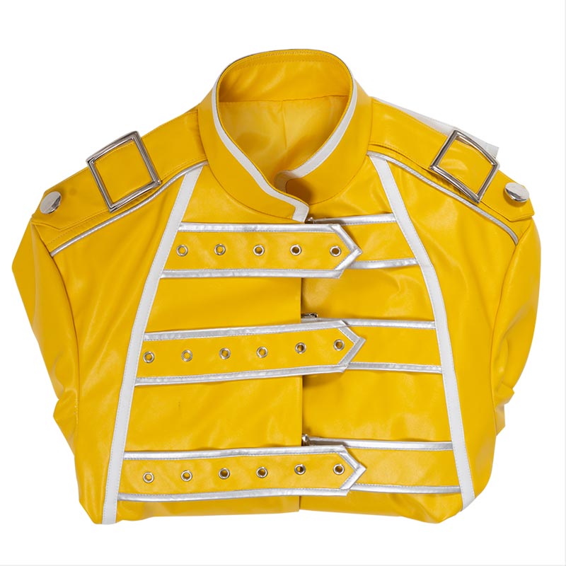 Queen Freddie Mercury Yellow Jacket Coat Cosplay Costume Outfits