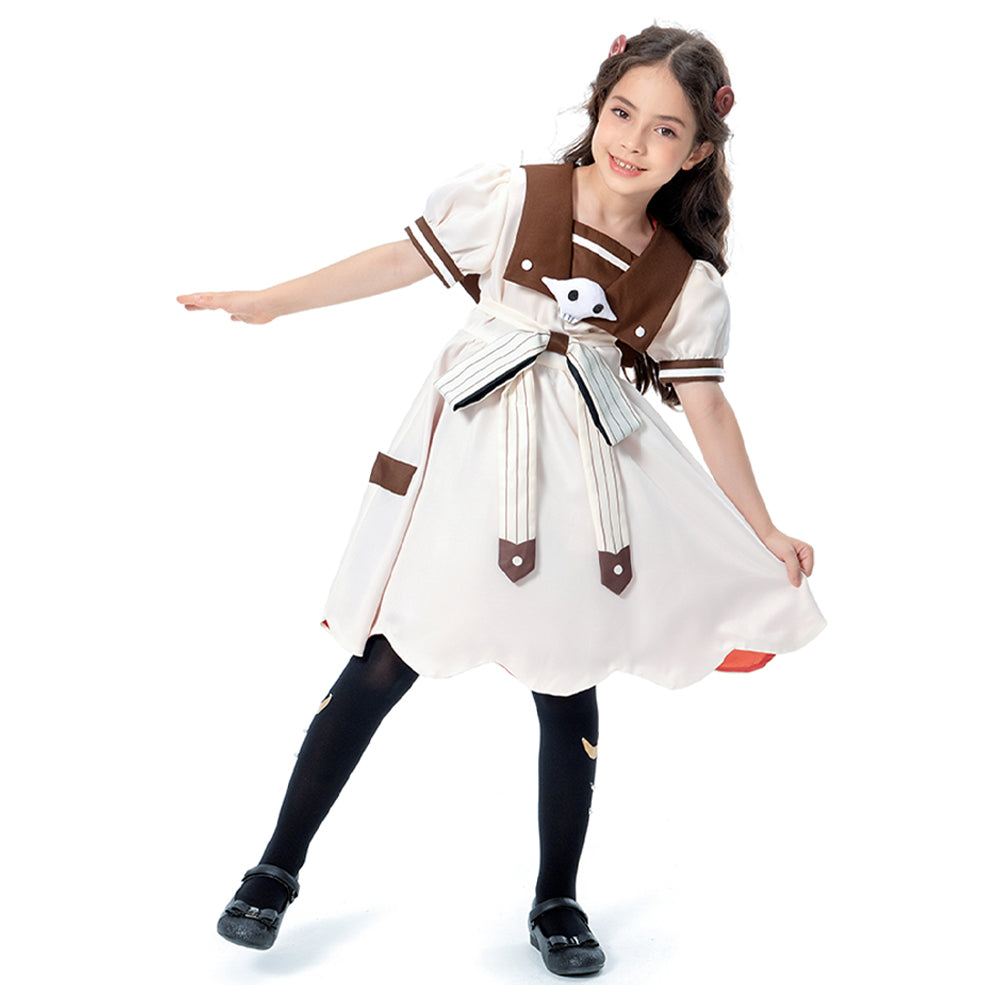 Kids Girls Jibaku Shounen Kun Nene Yashiro/Aoi Akane Dress Outfit Cosplay Costume Halloween Carnival Suit