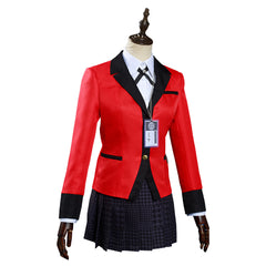 Anime Kakegurui: Compulsive Gambler Jabami Yumeko/Meari Saotome Red School Uniform Skirt Outfit Cosplay Costume