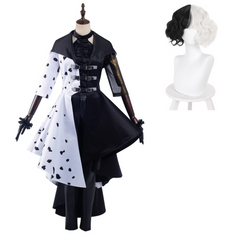 2021 Movie Cruella Cosplay Costume Dress Outfits Halloween Carnival Suit