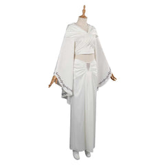 Movie Star Wars The Last Jedi Leia White Outfits Set Cosplay Costume Halloween Carnival Suit