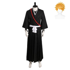 Anime Ichigo Black Kimono Cosplay Costume Outfits Halloween Carnival Suit