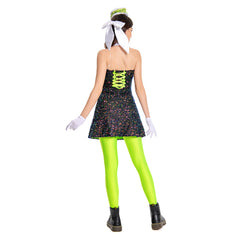 Splatoon Marie Green Black Sequins Outfits Cosplay Costume Halloween Carnival Suit