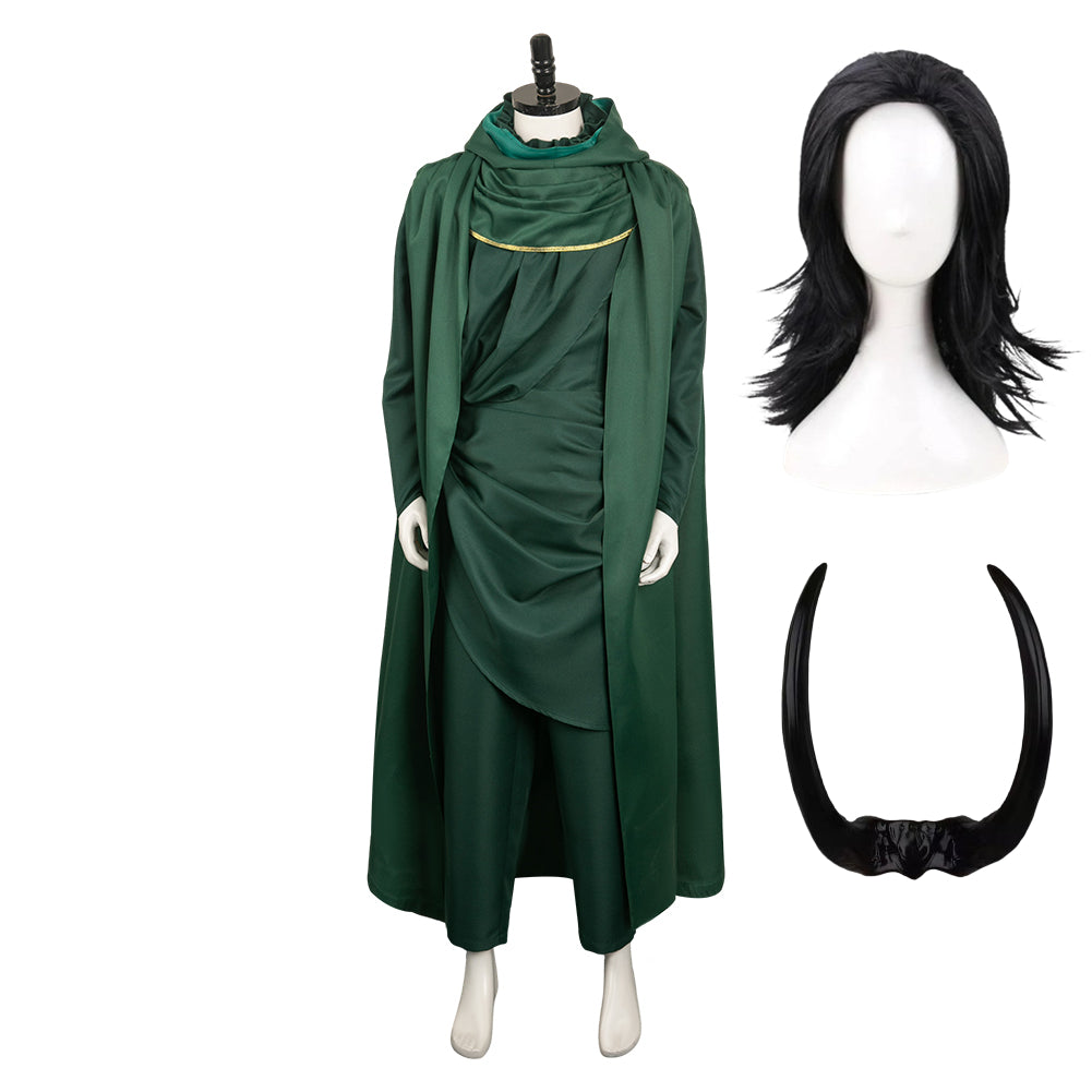 Loki 2 (2023) Loki Green Cloak Set Outfits Cosplay Costume Halloween Carnival Suit