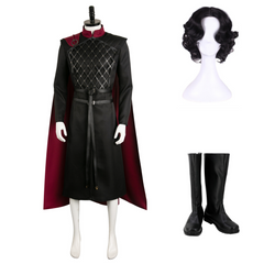 TV House Of The Dragon Season 2 (2024) Jacaerys Velaryon Black Cloak Outfits Cosplay Costume Halloween Carnival Suit