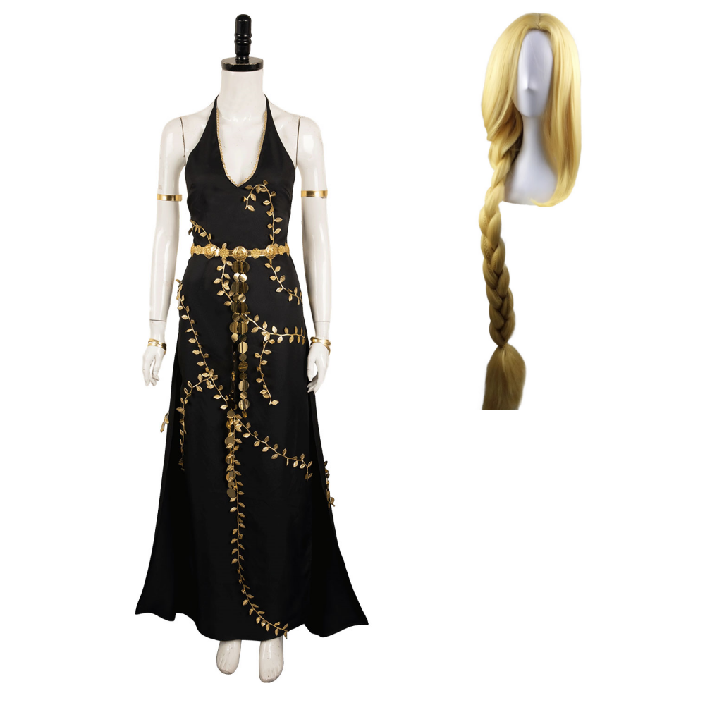 Game Elden Ring DLC (2024) Marika Black Dress Outfits Cosplay Costume Halloween Carnival Suit