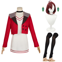 Dandadan (2024) Momo Ayase Red Jacket Dress Set Outfits Cosplay Costume