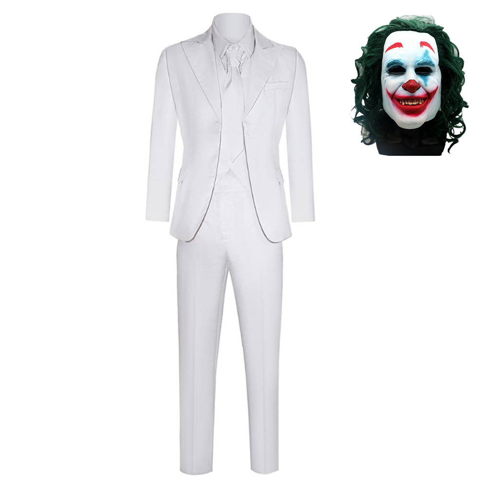 Movie Joker 2 Joker: Folie à Deux (2024) Joker Arthur Fleck White Suit Set Cosplay Costume Outfits Halloween Carnival