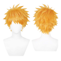 Anime Kurosaki Ichigo Yellow Cosplay Wig Hair Halloween Carnival Props