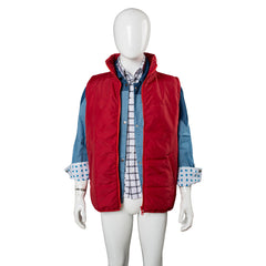 Back To The Future Marty McFly Red Waistcoat Cosplay Costume Halloween Carnival Suit