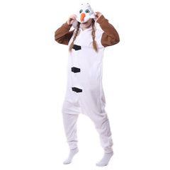 Movie Frozen Olaf White Sleepwear Jumpsuit Outfits Cosplay Costume Halloween Carnival Suit