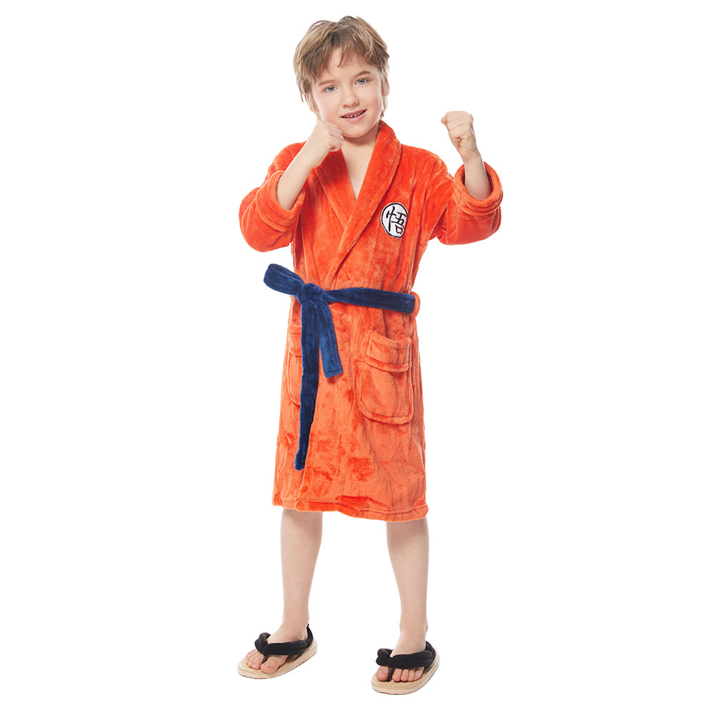 Adult Kids Dragon Ball Son Goku Orange Bathrobe Sleepwear Cosplay Cost Coshduk